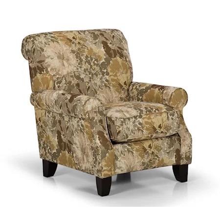 Transitional Accent Chair with Rolled Back and Arms